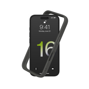 RhinoShield Bumper Case Compatible with [iPhone 16] | CrashGuard - Shock Absorbent Slim Design Protective Cover 3.5M / 11ft Drop Protection - Graphit