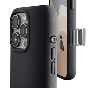 TineeOwl for iPhone 16 Pro Magnetic Case, Camera Control Button, Compatible with MagSafe, TPU, Minimalist, Slim/Thin, Grippy - Dune Series (Almost Bl