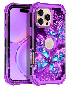 Casetego for iPhone 16 Pro Max Case,Glow in The Dark Three Layer Heavy Duty Sturdy Shockproof Full Protection Rugged Hard PC+Soft TPU Bumper Case for