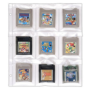 StoreSMART® - 9-Pocket Binder Page with Flaps for Game Boy Cartridges - 10-Pack - SPT1823F-10