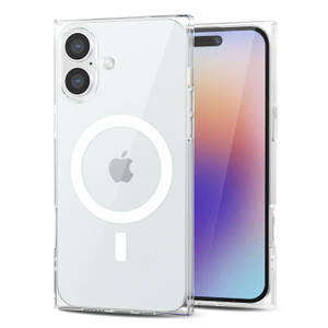 Svanove for iPhone 16 Plus Clear Case Magnetic Rectangle Edge Compatible with Magsafe, Transparent Girly Trendy Y2k Desiner Unique Phone Case for Wom