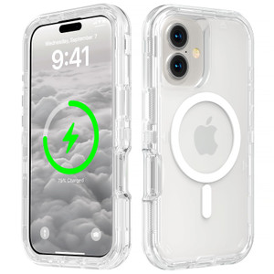 Follaroma for iPhone 16 Plus Case, Compatible with MagSafe, Durable Dual Layer Transparent Magnetic Phone Cases, Heavy Duty Shockproof and Anti-Drop