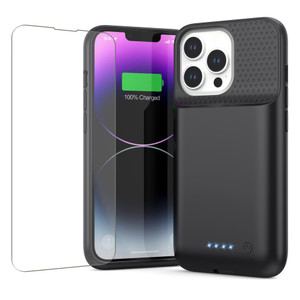 Feob Battery Case for iPhone 13/13 Pro/14,[2025 Upgraded] 7500 mAh Ultra-Slim Portable Extended Charger Cover for iPhone 13/13 Pro/14 Charging Case (