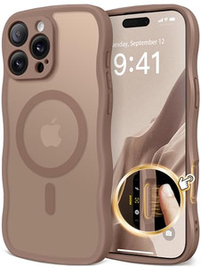 CAPRARO for iPhone 16 Pro Max Case for Women Girls, Upgraded [Full Camera Protection] [Compatible with MagSafe] Cute Wave Translucent Matte Phone Cas