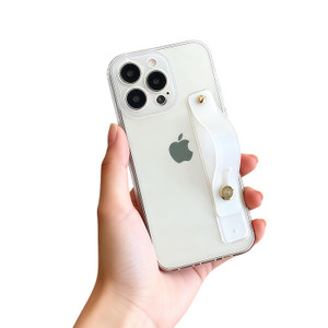 siduater Case for 6.9" iPhone 16 Pro Max with Wrist Strap Kickstand, Shockproof Translucent PC Back Cover + Soft TPU Bumper with Adjustable Hand Grip