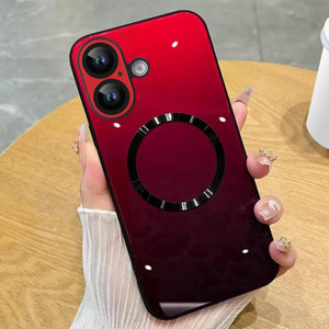 Guppy Compatible with iPhone 16 Plus Case Magnetic, with Full Camera Lens Protector [Compatible with MagSafe] Scratch Resistant Gradient Glass Back C