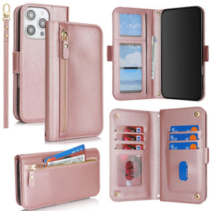 Jaorty for iPhone 16 Pro Phone Case with Card Holder for Women Men,Phone Case Wallet for iPhone 16 Pro with Wrist Strap,PU Leather Zipper Pocket Cred