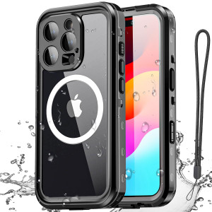 AICase Waterproof Case for iPhone 16 Pro Max(6.9") with MagSafe Clear Water Proof,Snowproof,Dustproof and Shockproof,IP68 Real 360 Full Body Protecti