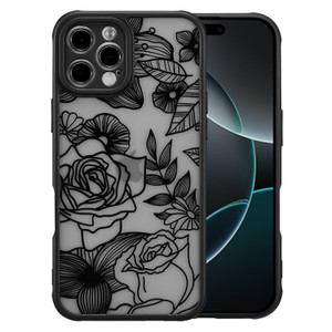 XIZYO for iPhone 16 Pro Max Case, Floral Rose Cute Phone Case for Women Girls Aesthetic Pattern Print Slim TPU Bumper Shockproof Protective Cover for