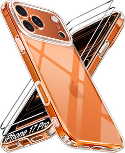 ivoler 3-in-1 Clear Case Designed for iPhone 17 Pro 6.3'' 2025 with 2 Pack Tempered Glass Screen Protector, Military Shockproof Hard Back Slim for iP