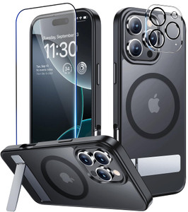 MOZOTER Magnetic for iPhone 16 Pro Max Case with Kickstand[Compatible with MagSafe] [16 FT Military Grade Protection] Slim Translucent Matte Shockpro