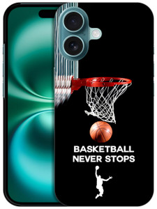 GlamCase for iPhone 16 Plus, iPhone 16 Plus Case - Basketball Never Stops Design Printed Slim & Sleek Cute Plastic Hard Snap on Protective Designer B