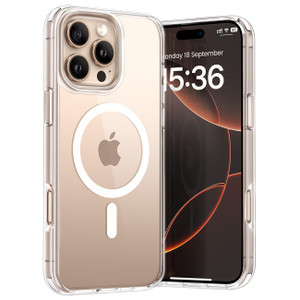 Lamicall Magnetic Case for iPhone 16 Pro Max, for Magsafe - [Clear & Anti Yellow][Military Grade Drop Protection][Scratch-Resistant] TPU Slim Magnet