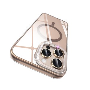 MATEPROX Magnetic Clear Compatible with iPhone 16 Pro 6.3'' Case [2024], Diamonds Never Yellow Design Compatible with MagSafe|Military Bumpers Protec