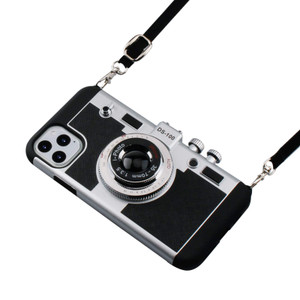 Awsaccy Camera Phone Case for iPhone 14 Pro 6.1 inch Camera Case Vintage Cover Cute 3D Cool Unique Design Silicone Case with Removable Neck Strap Lan