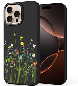 Unov Case Compatible with iPhone 16 Pro Max (2024) 5G with Flower Floral Bouquet Girly Embossed Pattern Design Slim Protective Soft TPU Bumper Back C