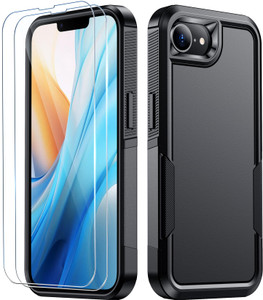 SPIDERCASE Designed for iPhone 16e Case, [12 FT Military Grade Protection] 2 Pack [Tempered Glass Screen Protectors] Heavy Duty Shockproof Case for i