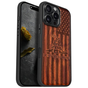 Carveit Magnetic Wooden Case for iPhone 16 Pro Max Case, Wood Artisan Engraved & Black Soft TPU Shockproof Cover, Compatible with MagSafe Wireless Ch