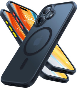 TORRAS Magnetic Shockproof for iPhone 16 Case,18N Mighty Magnetic, 12FT Military Grade Drop Tested, Fit for MagSafe, Protective Hard Back Plastic Sli