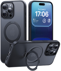 CellEver Strong Magnetic for iPhone 16 Pro Case with Ring Stand [Military Grade Drop Tested] [Compatible with MagSafe] Slim Translucent Matte Phone C