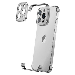 Losin Compatible with iPhone 16 Pro Case with Camera Lens Protector, Aluminum Metal Frameless, Borderless Design, Slim Thin & Lightweight, Shockproof