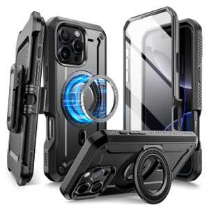 SUPCASE for iPhone 16 Pro Case with Stand (UBPro Mag), [Support MagSafe] [Built-in Screen Protector & Belt Clip] [Military-Grade Protection] Magnetic