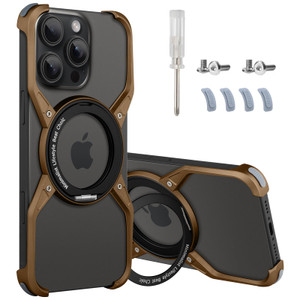 Adaivia Phone Case, Suitable for iPhone 16 Pro, Simple Frameless Design, with Magnetic Phone Stand Metal Shell