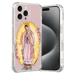 MMYAJT Flesh Virgencita Phone Case Fit for iPhone 16 Pro Max Wireless Charging Shockproof Clear Mexico Virgen de Guadalupe Phone Cover Gift for Boy