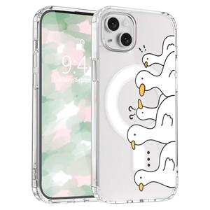 LuminousGuard for iPhone 16 Case, Compatible with MagSafe, Cute Kawaii Duck Magnetic Phone Case, Clear Soft Slim Fit Shockproof Protective Cover for