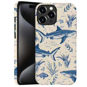 Generic Case for iPhone 16 Pro - [Drop Protection Phone Cover] - Hybrid Case for Girl Women - Shark Coral Sea Life