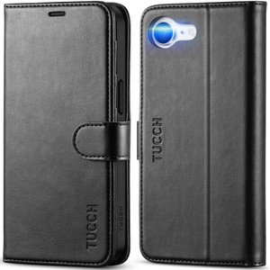 TUCCH Wallet Case for iPhone 16e, [RFID Blocking] 4 Card Holder Kickstand [Shockproof TPU Inner Case] PU Leather Magnetic Closure Protective Cover Co
