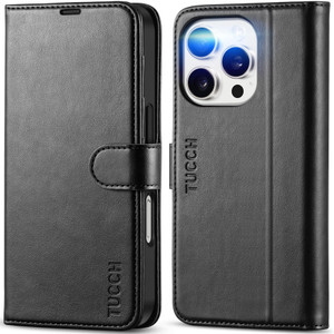 TUCCH Case Wallet for iPhone 16 Pro, RFID Blocking [4 Card Holder] Kickstand [Shockproof TPU Inner Shell] PU Leather Magnetic Protective Flip Cover 6