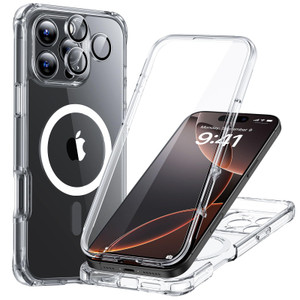 ESR for iPhone 16 Pro Max Case, Compatible with MagSafe, Full-Body Military-Grade Drop Proof Case with Built-in 9H+ Tempered Glass Screen Protector,