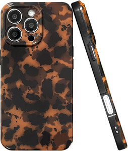 CEOKOK Tortoise Shell Phone Case for iPhone 16 Pro Max Cute Cases, Camera Protective Shockproof Soft Slim Brown Black Cheetah Leopard Animal Pattern