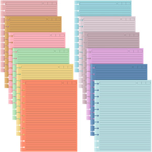 PerKoop 12 Pack 480 Sheets Colored Discbound Refill Paper 8.5 x 11 Inch College Ruled 11 Disc Letter Size Lined Paper Multicolored Notebooks for Refi