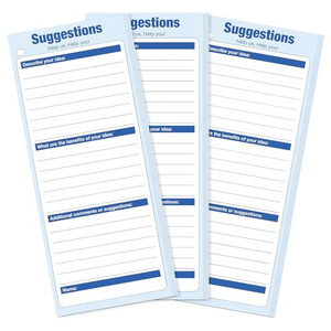 KYODOLED 250-Sheet Suggestion Cards for Suggestion Drop Box, 3.15 x 8.5 Blank Suggestion Form for Customer Feedback, Comment, Improvement for Small