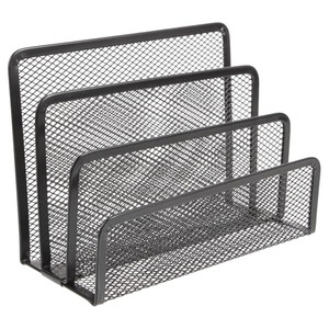 SEWACC Desk File Organizer 3-Section Vertical File Folder Holder Metal Mesh File Sorter Small Letter Sorter for Office Classroom Desktop Organization
