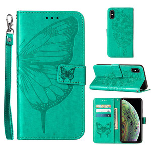 Moment Dextrad for iPhone X/X Case Wallet, Butterfly Floral Embossed, Wrist Strap, Card Holder Slots, Stand Leather Protective Flip Cover for iPhone