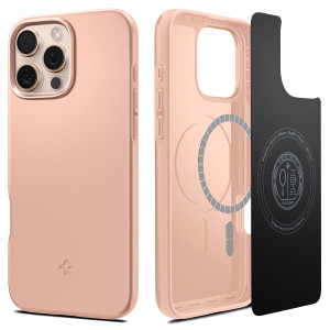 Spigen Thin Fit MagFit Designed for iPhone 16 Pro Max Case [Hard Shell] [Military-Grade Protection] Compatible with MagSafe - Rose Titanium