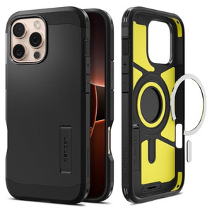 Spigen for iPhone 16 Pro Max Case, Tough Armor (Ai) MagFit [Compatible with Magsafe] [Kickstand] [Military-Grade Protection] - Black