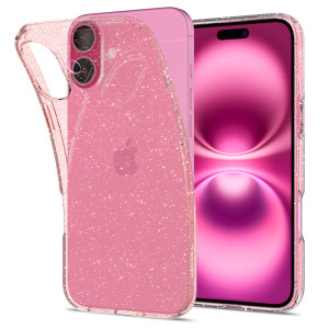 Spigen Liquid Crystal Glitter Designed for iPhone 16 Case [Military-Grade Protection] - Rose Quartz