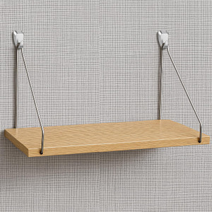 Quzzil 1 Pack Fabric Wall Cubicle Shelf with 40 Lbs Metal Hooks for Wall Decor, 11.8'' Solid Wooden Hanging Organizer Storage Shelf with Hangers Cubi