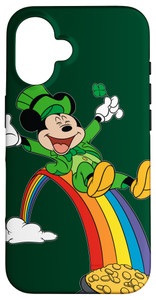 Disney Mickey Mouse Rainbow St. Patricks Day Green Case for iPhone 16