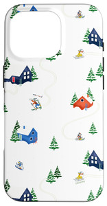 Disney Mickey & Pals Christmas Holiday Winter Ski Houses Case for iPhone 16 Pro