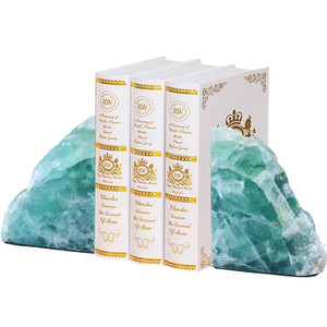 Red Strawberry Quartz Bookends Heavy Duty Healing Crystal Stone Book Holders Decorative Book Ends Office Home Decor Large 1 Pair 4-6 Lbs