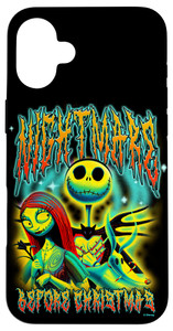 Disney The Nightmare Before Christmas Jack & Sally Neon Logo Case for iPhone 16 Plus