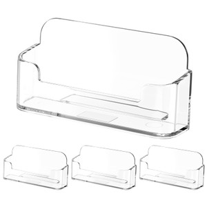 MaxGear 12 Pack Acrylic Business Card Holder for Desk, Clear Plastic Display Stand Fits 50 Business Cards, Elegant Desktop Organizer for Home and Off