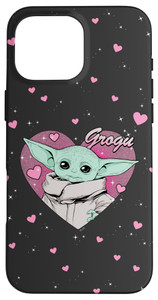 iPhone 16 Pro Max Star Wars The Mandalorian Grogu Pink Hearts Valentine's Day Case