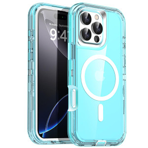 AICase for iPhone 16 Pro Max Case Clear Compatible with MagSafe 3 in 1 Heavy Duty Drop Protection Full Body Rugged Shockproof/Dust Proof 3-Layer Mili