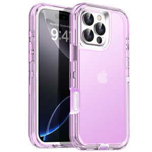AICase for iPhone 16 Pro Case Clear 3 in 1 Heavy Duty Drop Protection Full Body Rugged Shockproof/Dust Proof 3-Layer Military Protective Tough Durabl